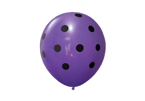 12 PULGADAS PERLADO VIOLETA LUNARES NEGROS