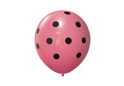 12 PULGADAS PERLADO ROSA LUNARES NEGROS