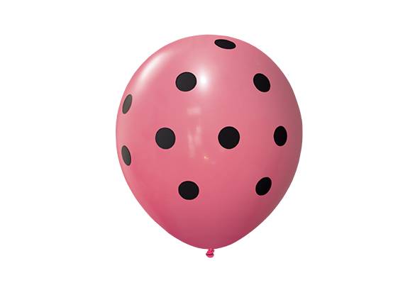 12 PULGADAS PERLADO ROSA LUNARES NEGROS
