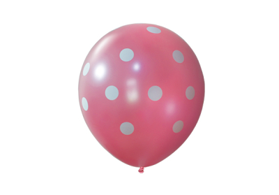 12 PULGADAS PERLADO ROSA LUNARES BLANCOS