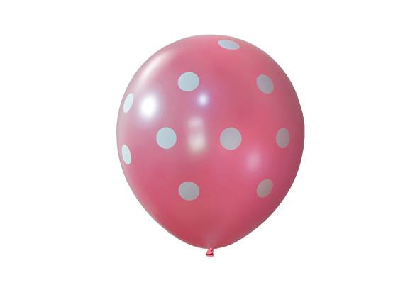 12 PULGADAS PERLADO ROSA LUNARES BLANCOS