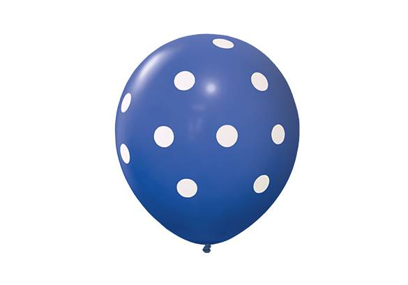 12 PULGADAS PERLADO AZUL LUNARES BLANCOS