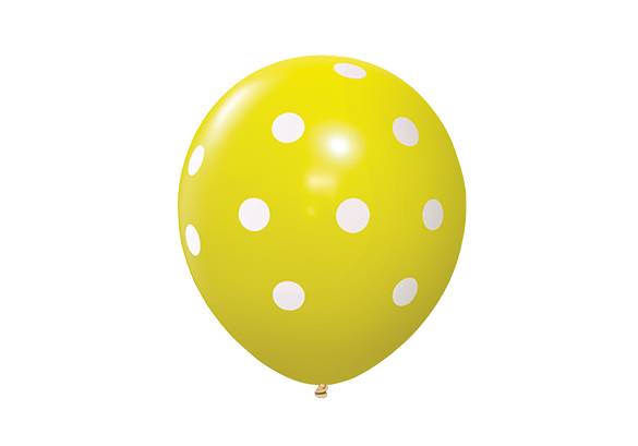 12 PULGADAS PERLADO AMARILLO LUNARES BLANCOS