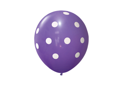 12 PULGADAS PERLADO VIOLETA LUNARES BLANCOS