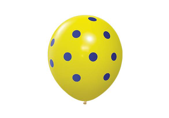 12 PULGADAS PERLADO AMARILLO LUNARES AZULES