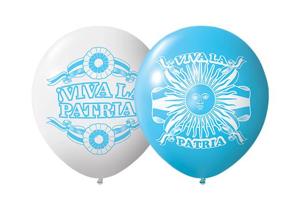 12 PULGADAS ESTANDAR BLANCO Y CELESTE - FIESTAS PATRIAS