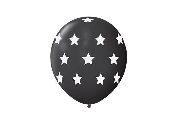 12 PULGADAS PERLADO NEGRO ESTRELLAS BLANCAS