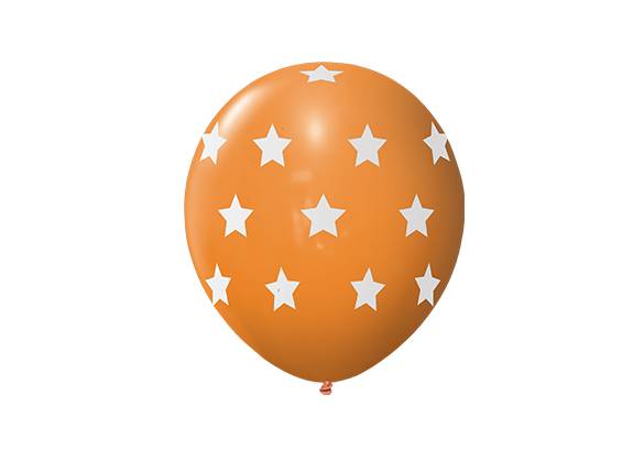 12 PULGADAS PERLADO NARANJA ESTRELLA BLANCAS