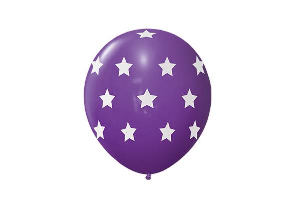 12 PULGADAS PERLADO VIOLETA ESTRELLAS BLANCAS