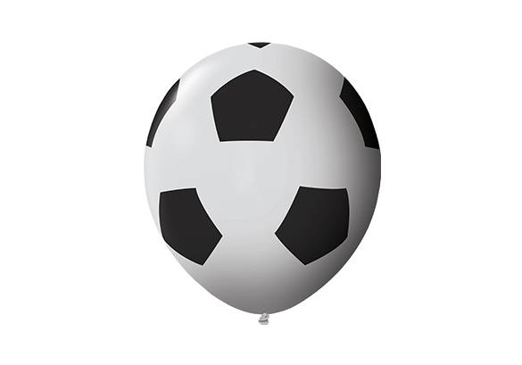 12 PULGADAS PERLADO BLANCO FUTBOL NEGRO