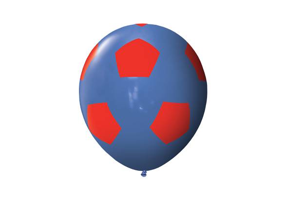 12 PULGADAS PERLADO AZUL FUTBOL ROJO