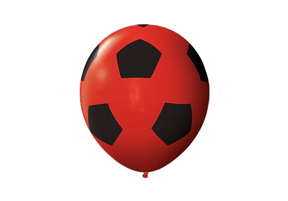 12 PULGADAS PERLADO ROJO FUTBOL NEGRO