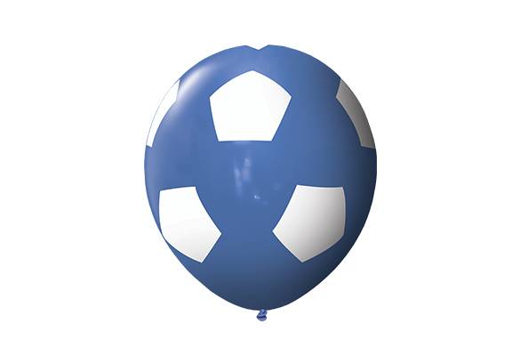 12 PULGADAS PERLADO AZUL FUTBOL BLANCO