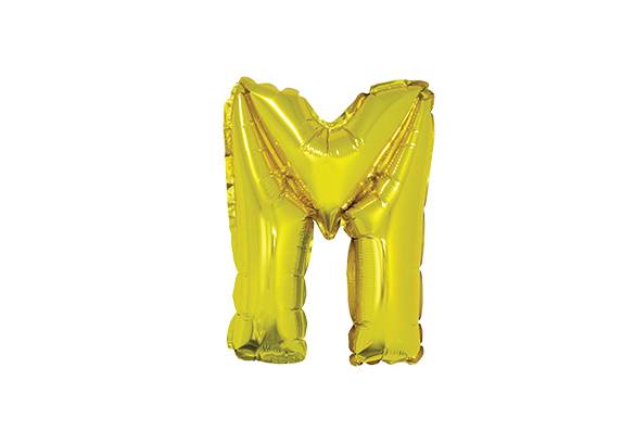 LETRA M DORADA DE 14 PULGADAS