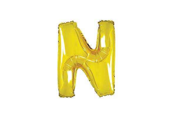 LETRA N DORADA DE 14 PULGADAS