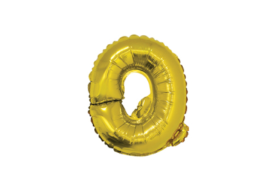 LETRA Q DORADA DE 14 PULGADAS