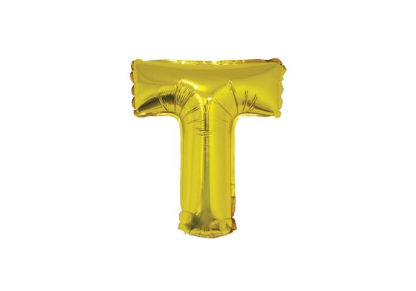 LETRA T DORADA DE 14 PULGADAS