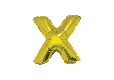 LETRA X DORADA DE 14 PULGADAS