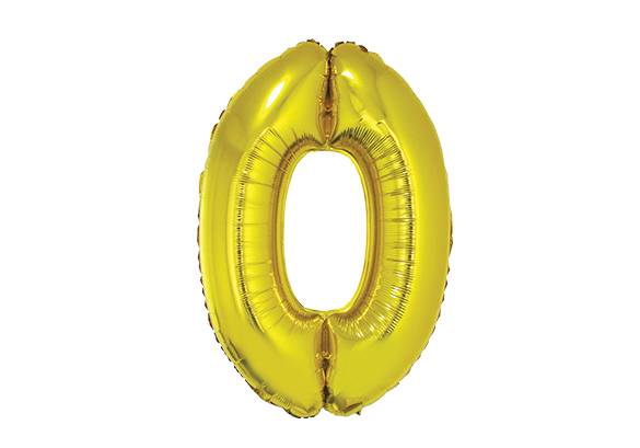 NUMERO 0 DORADO DE 34 PULGADAS
