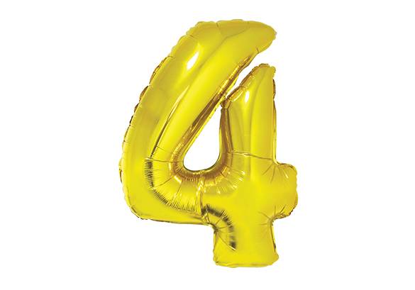 NUMERO 4 DORADO DE 34 PULGADAS