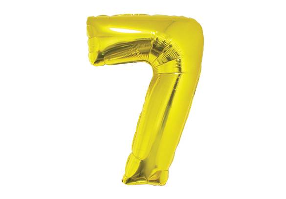 NUMERO 7 DORADO DE 34 PULGADAS