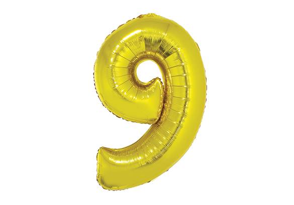 NUMERO 9 DORADO DE 34 PULGADAS