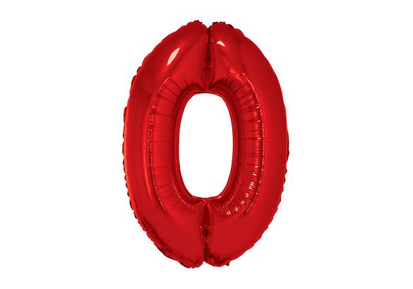 NUMERO 0 ROJO DE 34 PULGADAS