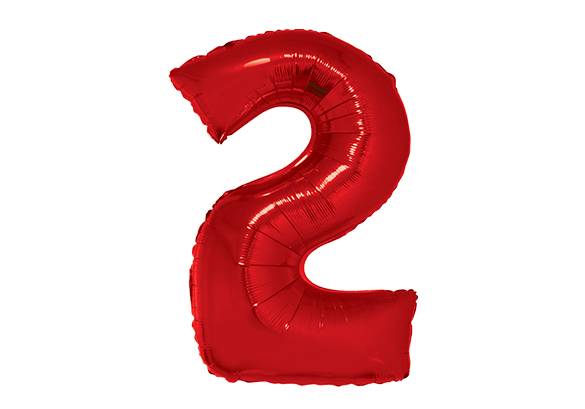 NUMERO 2 ROJO DE 34 PULGADAS