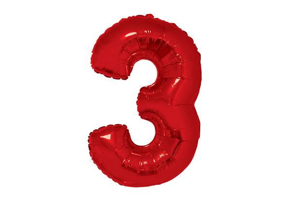 NUMERO 3 ROJO DE 34 PULGADAS