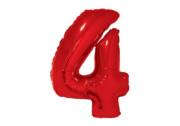 NUMERO 4 ROJO DE 34 PULGADAS