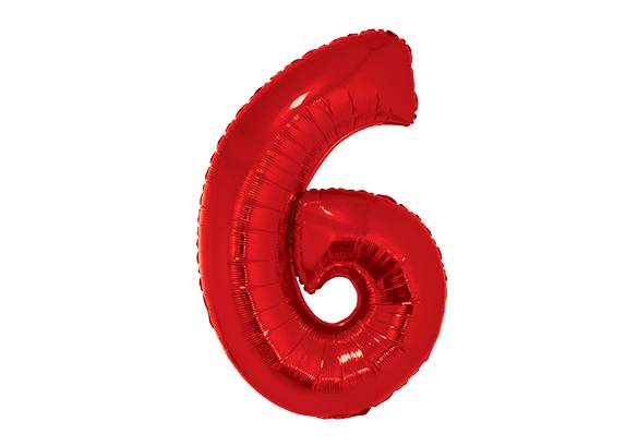 NUMERO 6 ROJO DE 34 PULGADAS