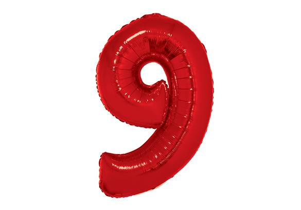 NUMERO 9 ROJO DE 34 PULGADAS