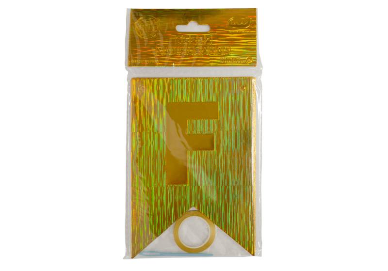 BANDERIN JASPEADO DORADO LETRA STAMPING DORADO - FELIZ CUMPLEAÑOS