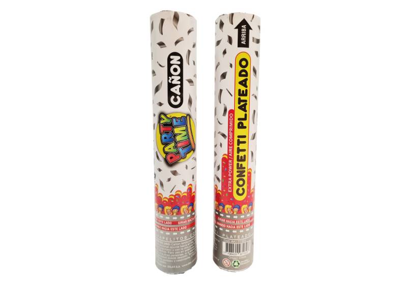 CAÑON LANZA CONFETTI PLATA
