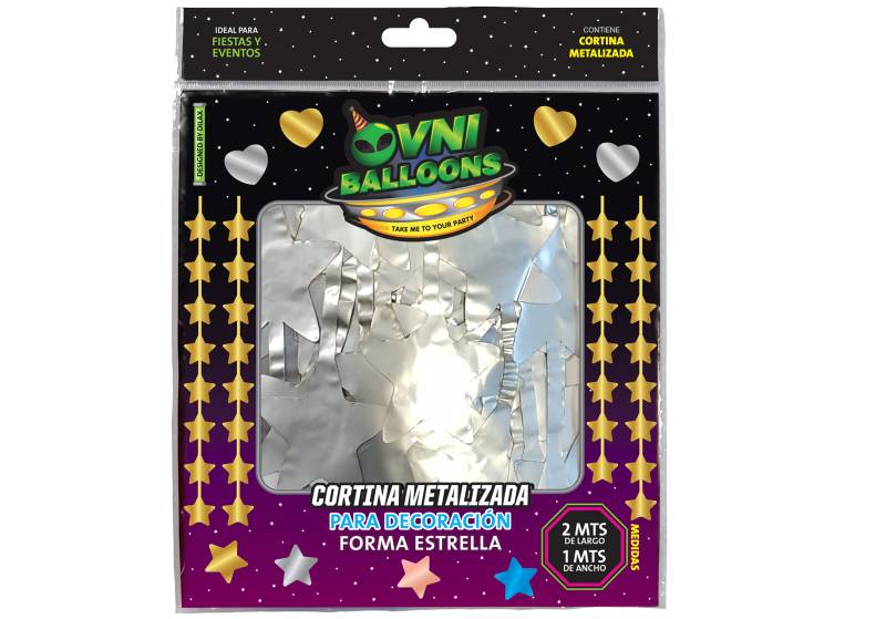 CORTINA FORMA ESTRELLA PLATA CROMO