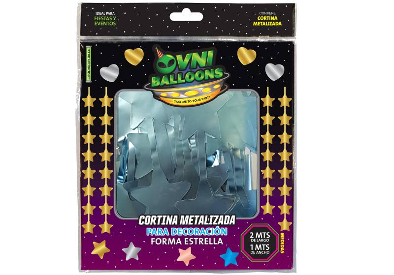 CORTINA FORMA ESTRELLA CELESTE CROMO