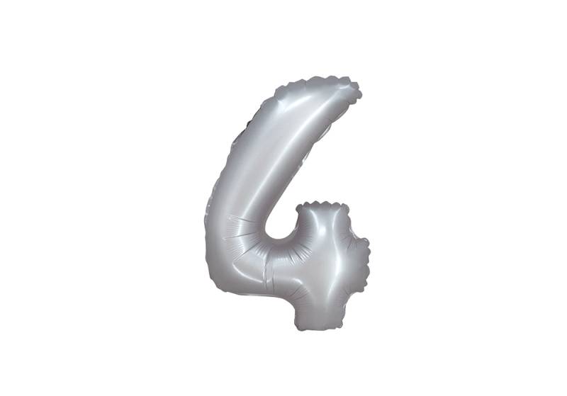 NUMERO 4 PLATA CROMO DE 14 PULGADAS