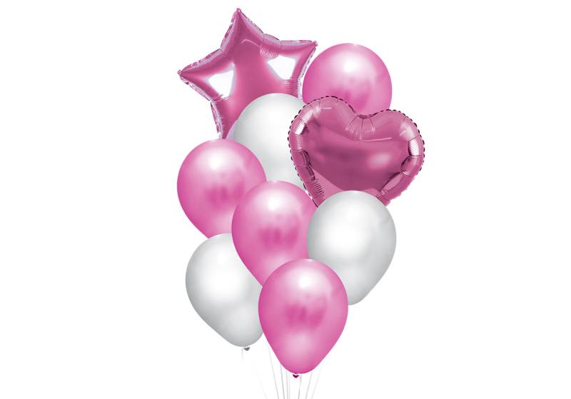 SET 9 GLOBOS PREMIUM BABY SHOWER ROSA
