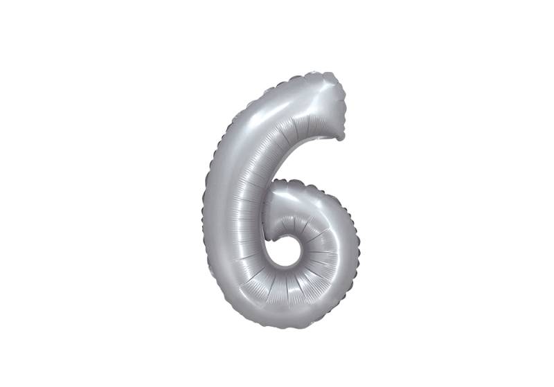 NUMERO 6 PLATA CROMO DE 14 PULGADAS