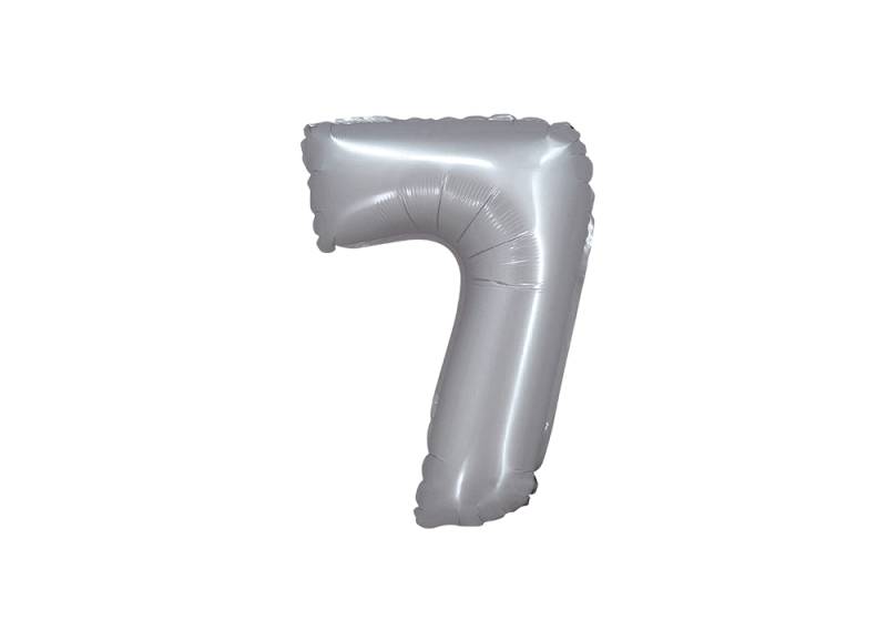 NUMERO 7 PLATA CROMO DE 14 PULGADAS