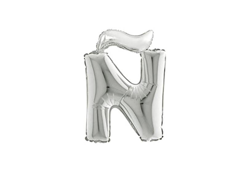 LETRA Ñ PLATEADA DE 14 PULGADAS