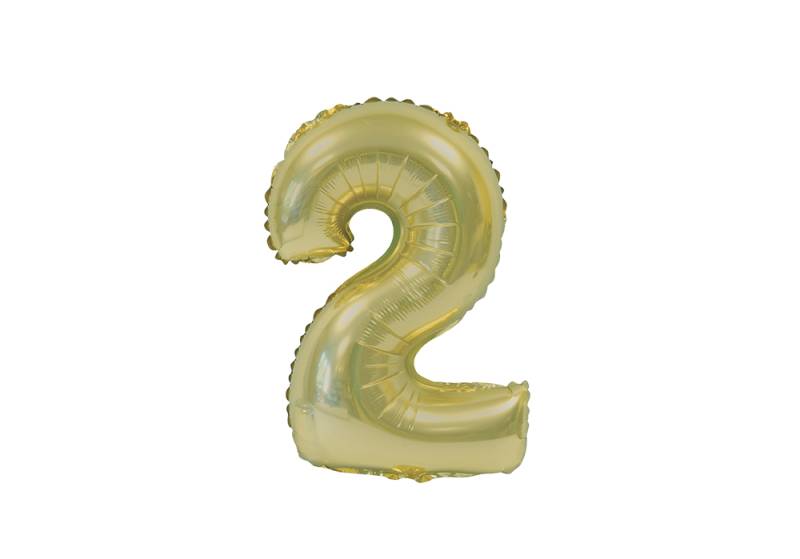 NUMERO 2 DORADO CROMO DE 14 PULGADAS