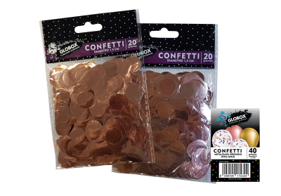 CONFETTI METALIZADO REDONDO ROSA GOLD