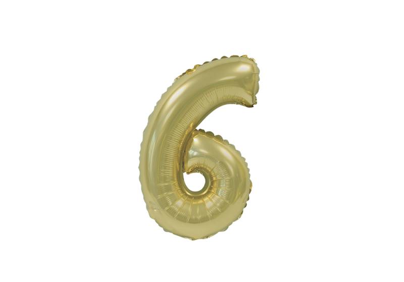 NUMERO 6 DORADO CROMO DE 14 PULGADAS