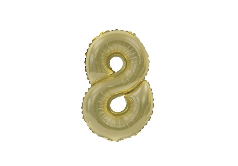 NUMERO 8 DORADO CROMO DE 14 PULGADAS