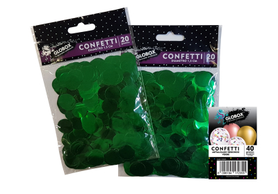 CONFETTI METALIZADO REDONDO VERDE