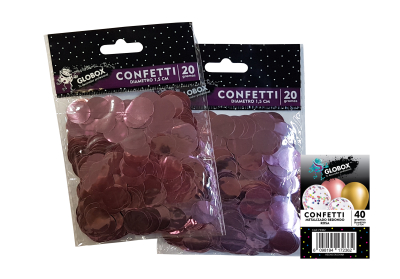 CONFETTI METALIZADO REDONDO ROSA