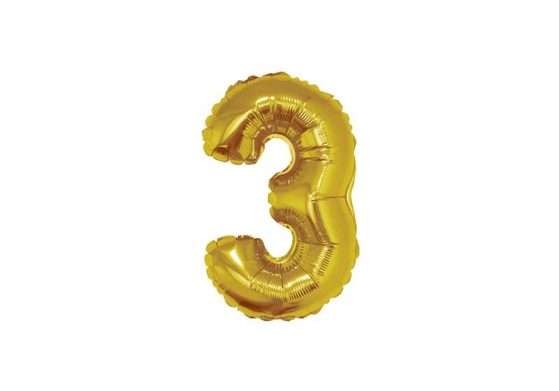 NUMERO 3 DORADO DE 16 PULGADAS