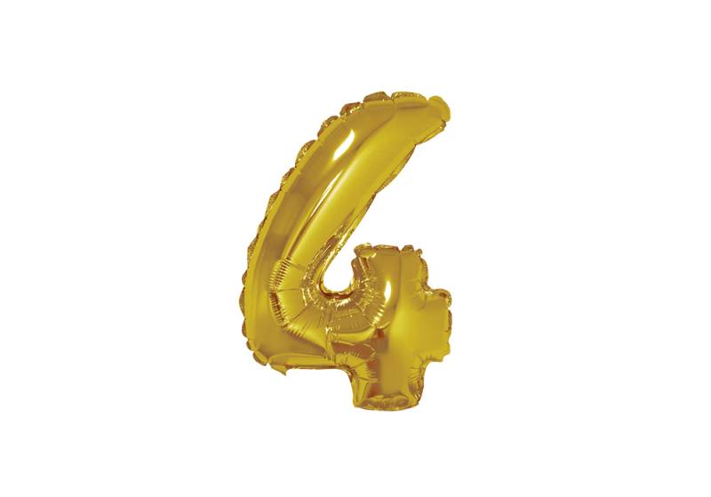 NUMERO 4 DORADO DE 16 PULGADAS
