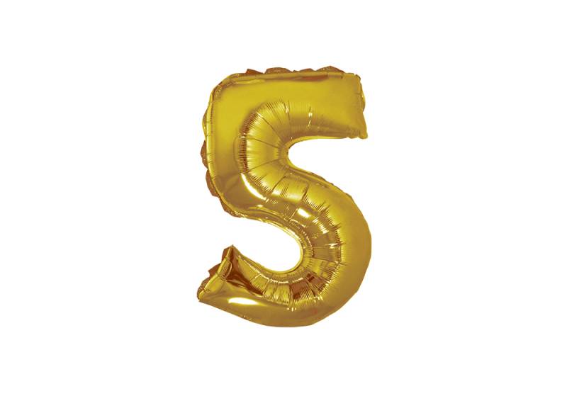 NUMERO 5 DORADO DE 16 PULGADAS